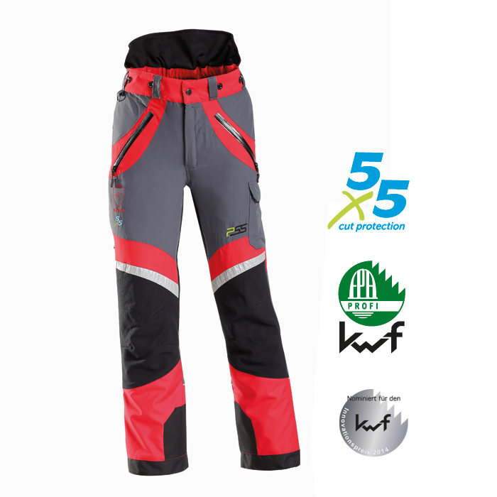 600PSS Schnittschutzhose x-treme light grau-rot