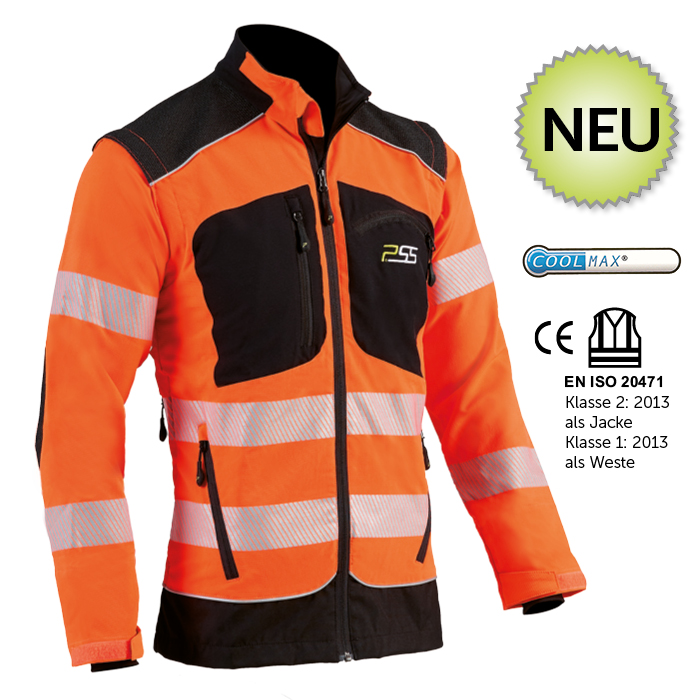 PSS Stretchjacke X-treme Vario EN20471, warnorange-schwarz