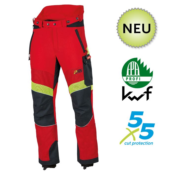 870PSS Schnittschutzhose X-treme Breeze, Klasse 1, rot-gelb