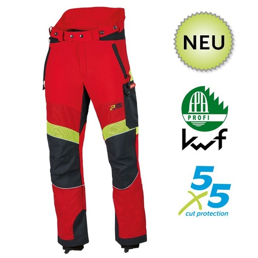 870PSS Schnittschutzhose X-treme Breeze, Klasse 1, rot-gelb