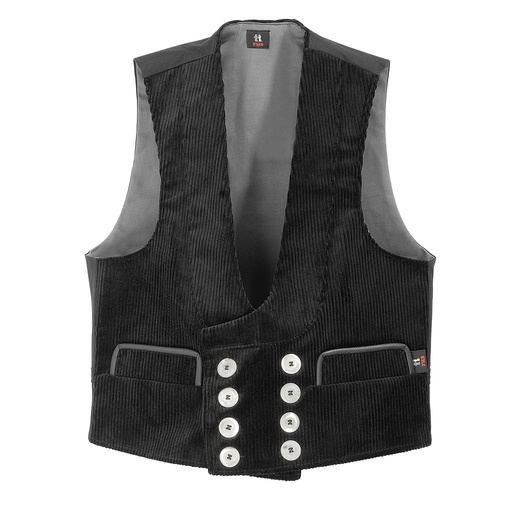 60616 FHB FRITZ Zunftweste Trenkercord Dreidraht mit Echtleder schwarz