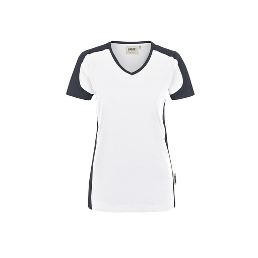 190 HAKRO Damen V-Shirt Contrast Mikralinar® *Auslaufartikel*