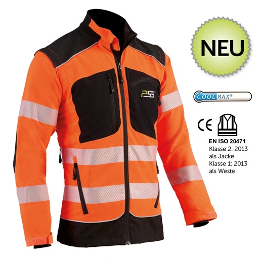 913PSSPSS Funktionsjacke X-treme Vario EN20471, warnorange-schwarz